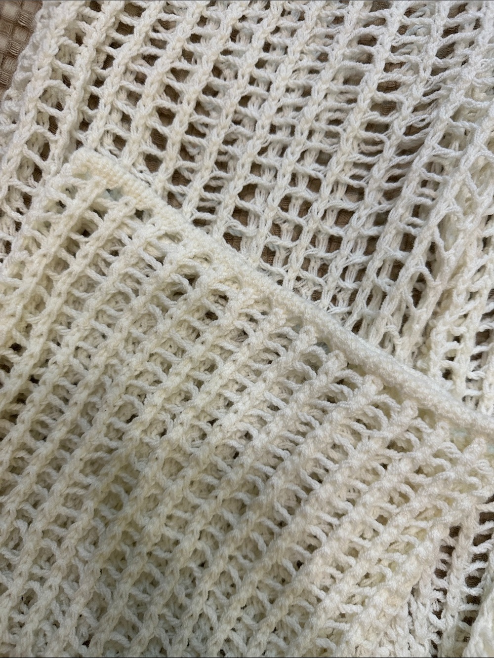 NWOT Cream Crochet Net Beach Pants - Picture 3 of 3